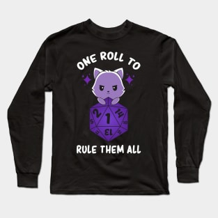 Tabletop Games Cute Cat Dnd Dice Dungeon Master Long Sleeve T-Shirt